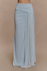 Calandra Slinky Maxi Skirt - Pale Blue